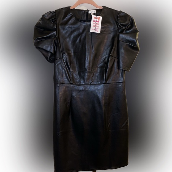 Vntg Pleather Black Cocktail Dress main image 1